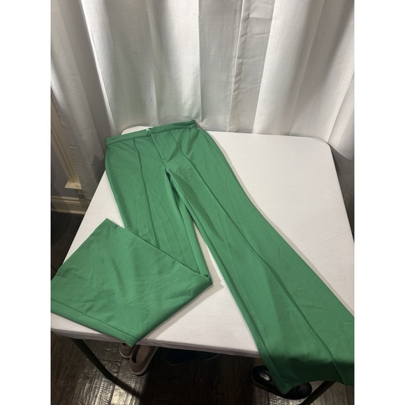 Flying Tomato Pants - Flying Tomato Wide Leg Green Pants Women Size Large Green Retro Stretch Fit Soft